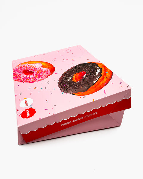 Box Donut 1-DZ Flat Printed (Fresh & Sweet) 125ct.